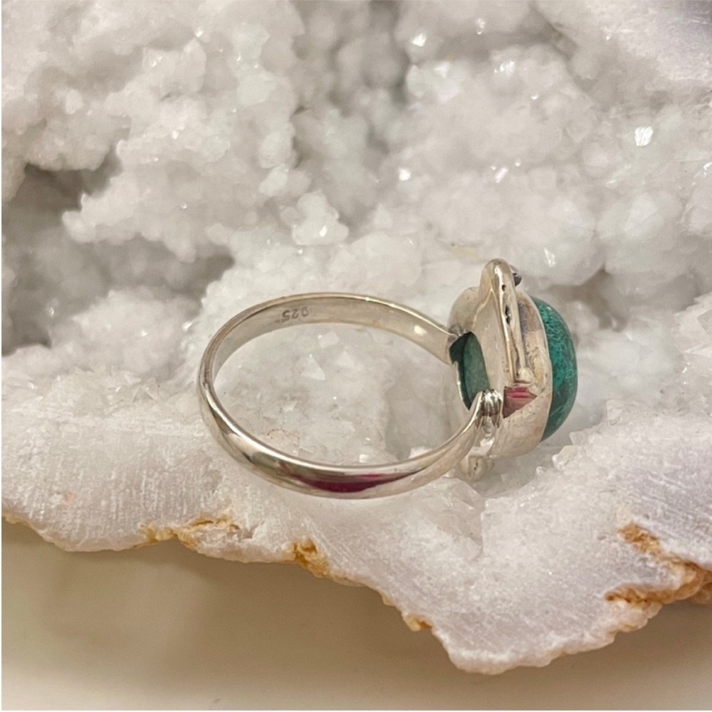 Azurite Sterling Silver Ring 925 Size 7 - Picture 3 of 7
